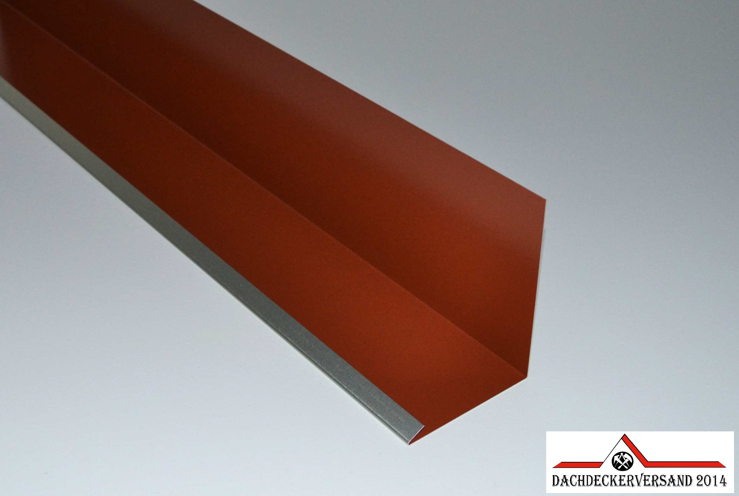2 m Wandanschlussblech Dachblech Wandwinkel Aluminium farbig  0,8 mm stark (Form A)