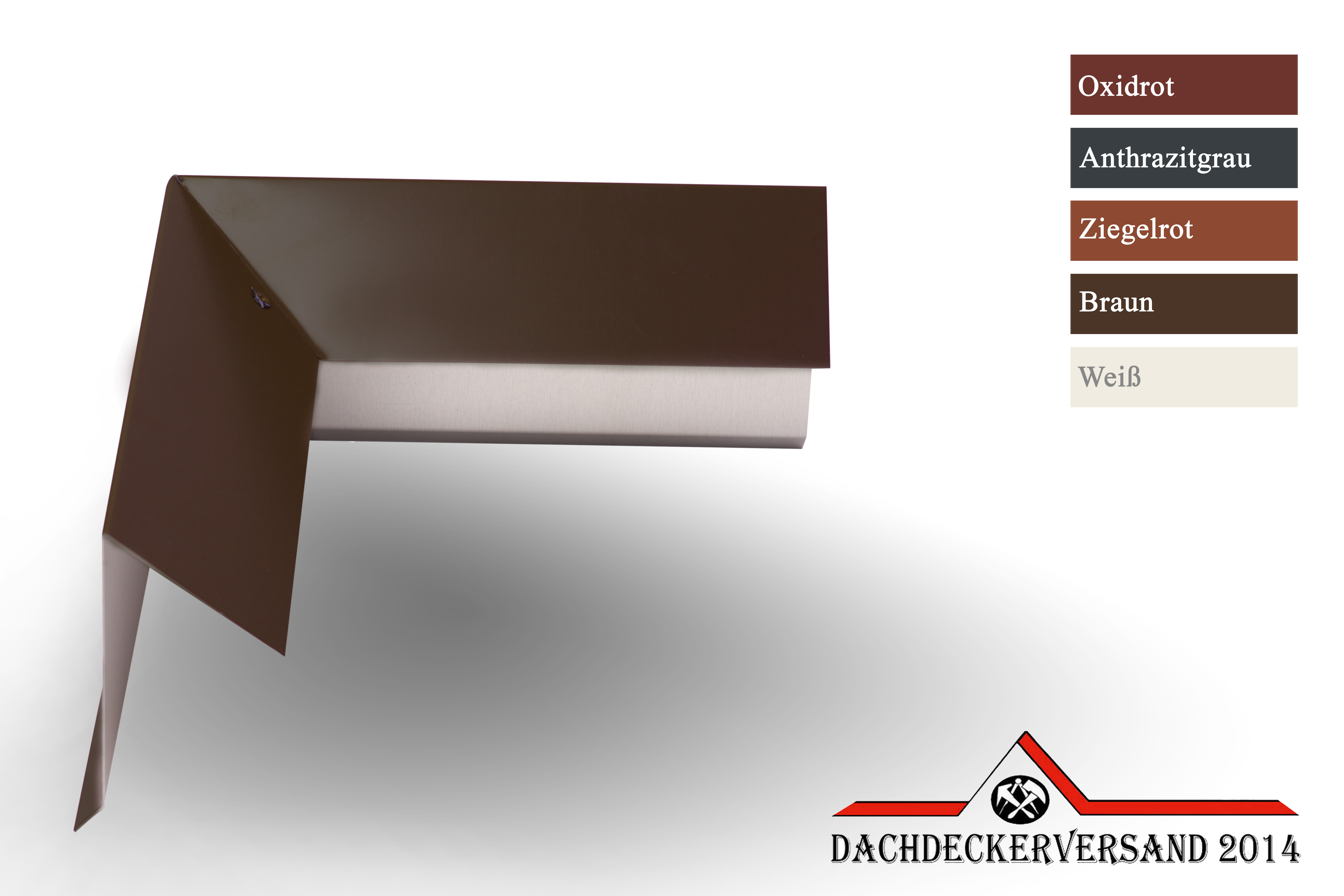 90° Ecke für Ortblech Ortgangblech Flachdach  Ortecke Außenwinkel Alu Material auswählbar (Form C)